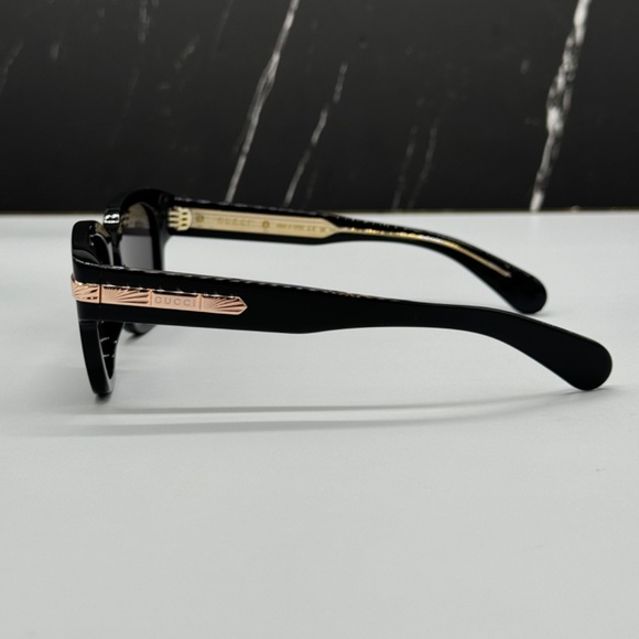NEW GG1518S 001 GUCCI BLACK GOLD GREY SQUARE UNISEX SUNGLASSES - Picture 6 of 12